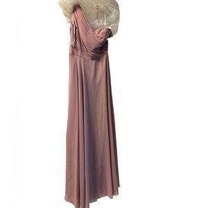 David’s Bridal Mauve Bridesmaid Dress Floor Length